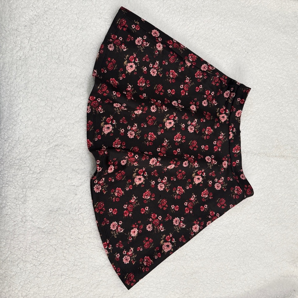 Floral Black and Pink Skirt